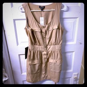 Bebe beige utility mini dress. S. NWT.